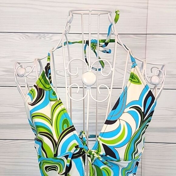 Mossimo One-Piece Swimsuit Backless Vibrant Colored Swirl Womens Size S - Picture 2 of 7